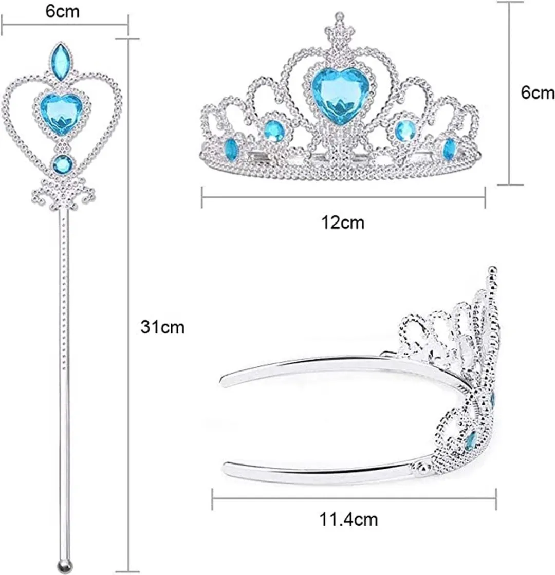 Jobber Toys Unicorn Prinses Accessoires Set - 3-delig - Blauw/Zilver
