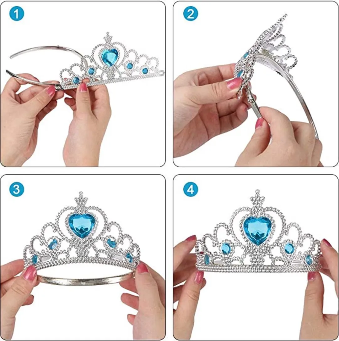 Jobber Toys Unicorn Prinses Accessoires Set - 3-delig - Blauw/Zilver