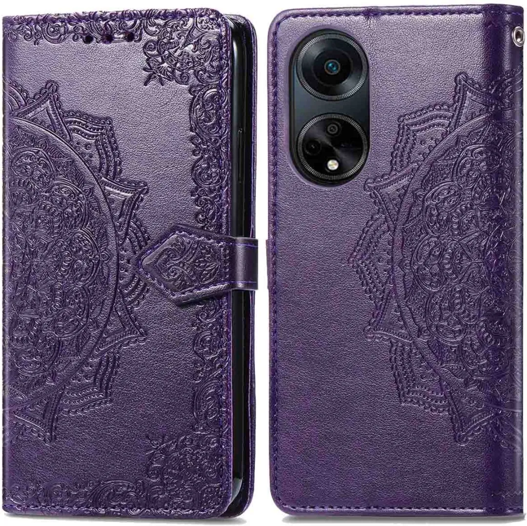 Imoshion Hoesje Oppo A98 Mandala Bookcase - 3 Stuks - Paars