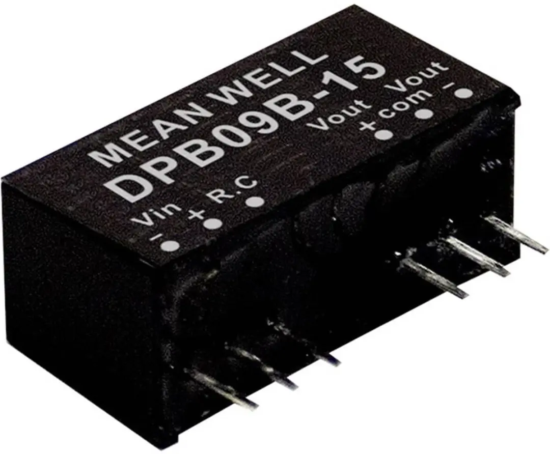 MW Mean Well DPB09C-15 DC/DC-convertermodule 300 mA 9 W Aantal uitgangen: 2 x In