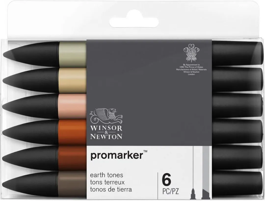 Winsor & Newton Promarker Earth Tones - 6 Stiften