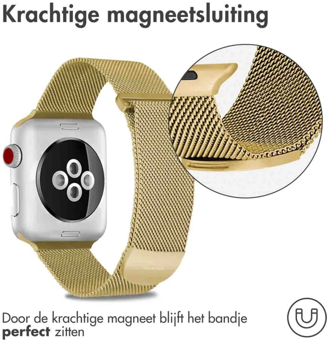 Imoshion Milanees Magnetisch Bandje Apple Watch - 44/45/46/49mm - Goud