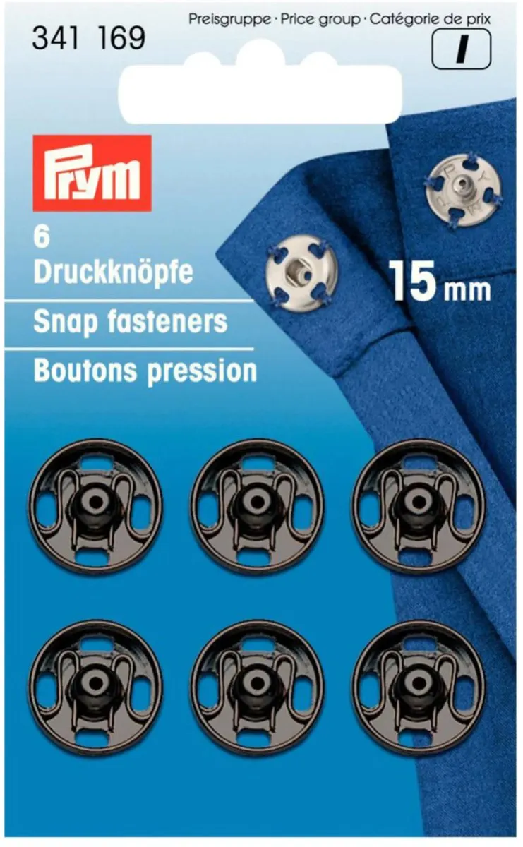 Prym Aannaai Drukknopen 15mm - 6 Stuks