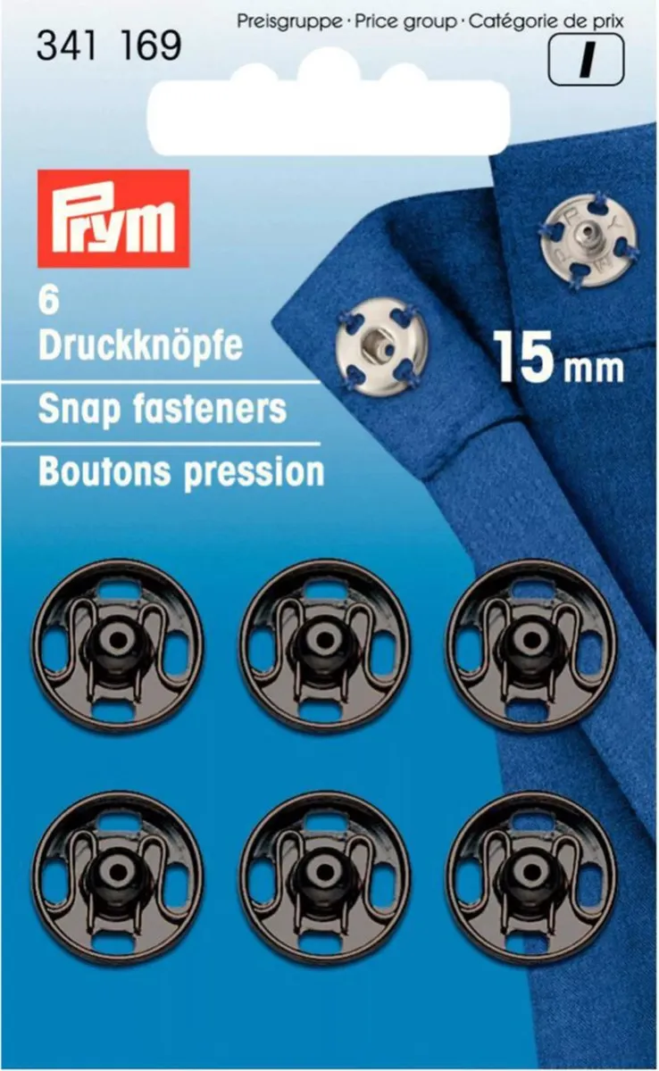 Prym Aannaai Drukknopen 15mm - 6 Stuks