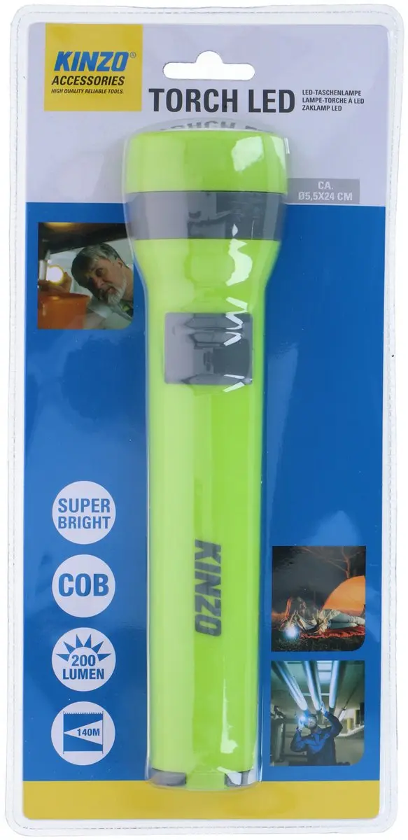 Kinzo LED Zaklamp 200 Lumen - Multicolor - afbeelding 3 van 3