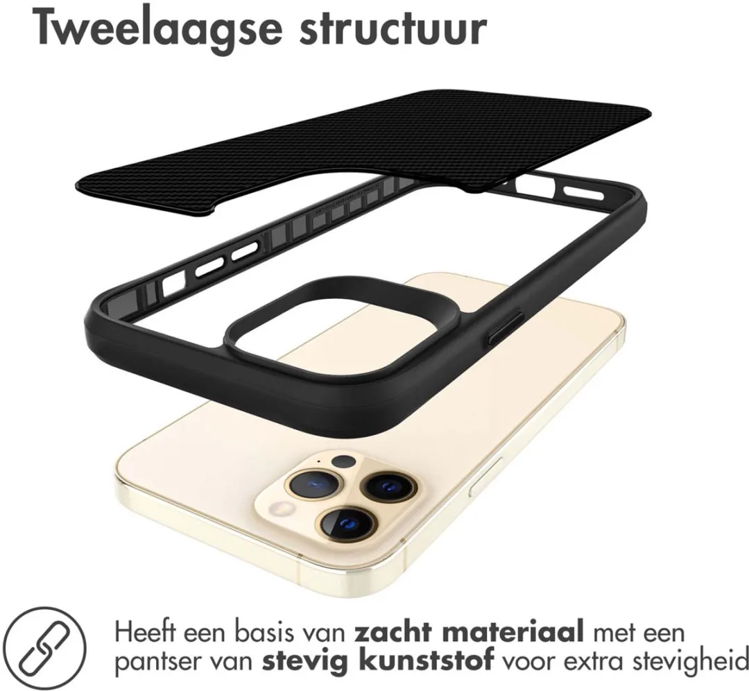 Imoshion Hybrid Carbon Hoesje iPhone 12 Pro Max - Zwart