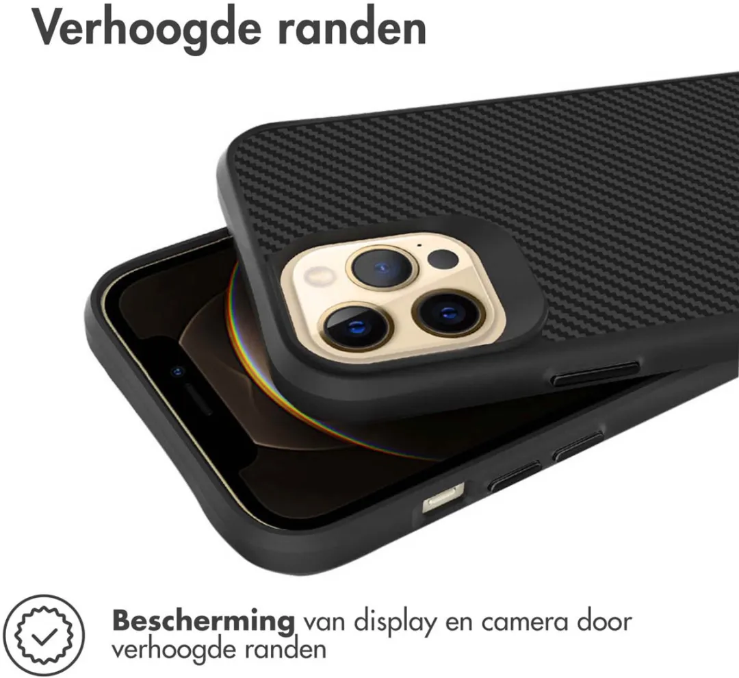 Imoshion Hybrid Carbon Hoesje iPhone 12 Pro Max - Zwart