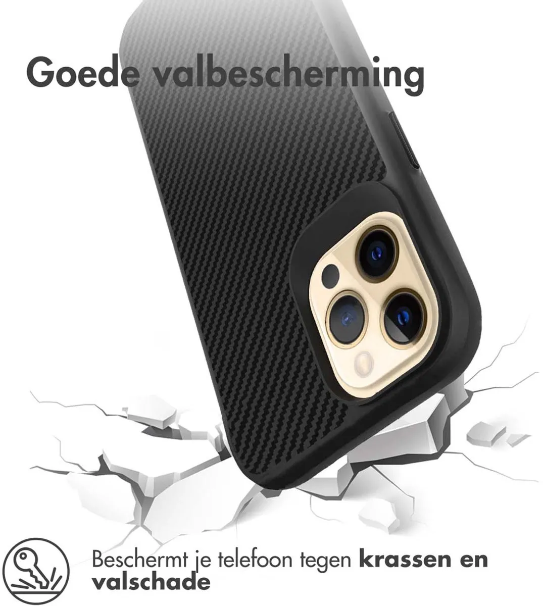 Imoshion Hybrid Carbon Hoesje iPhone 12 Pro Max - Zwart
