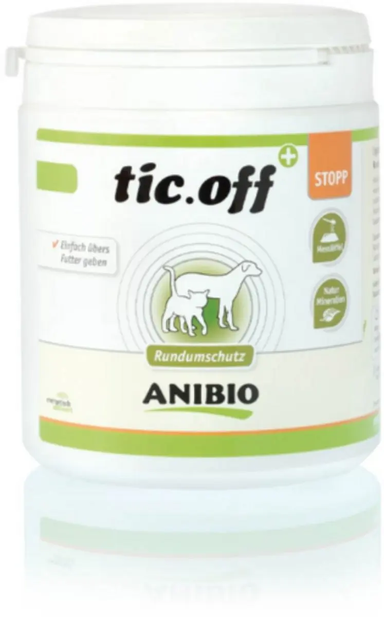 Anibio Tic-off, allround bescherming voor honden en katten poeder, 400 gr.