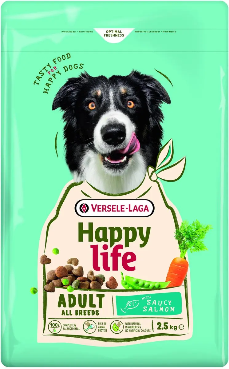 Happy Life Adult Hondenbrokken Zalm 2,5kg