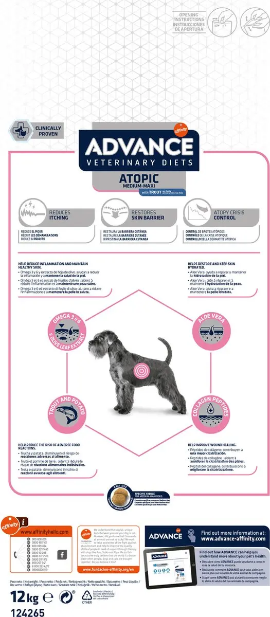 Advance Veterinary Diets Atopic Forel Hondenvoer - 12kg - afbeelding 2 van 6
