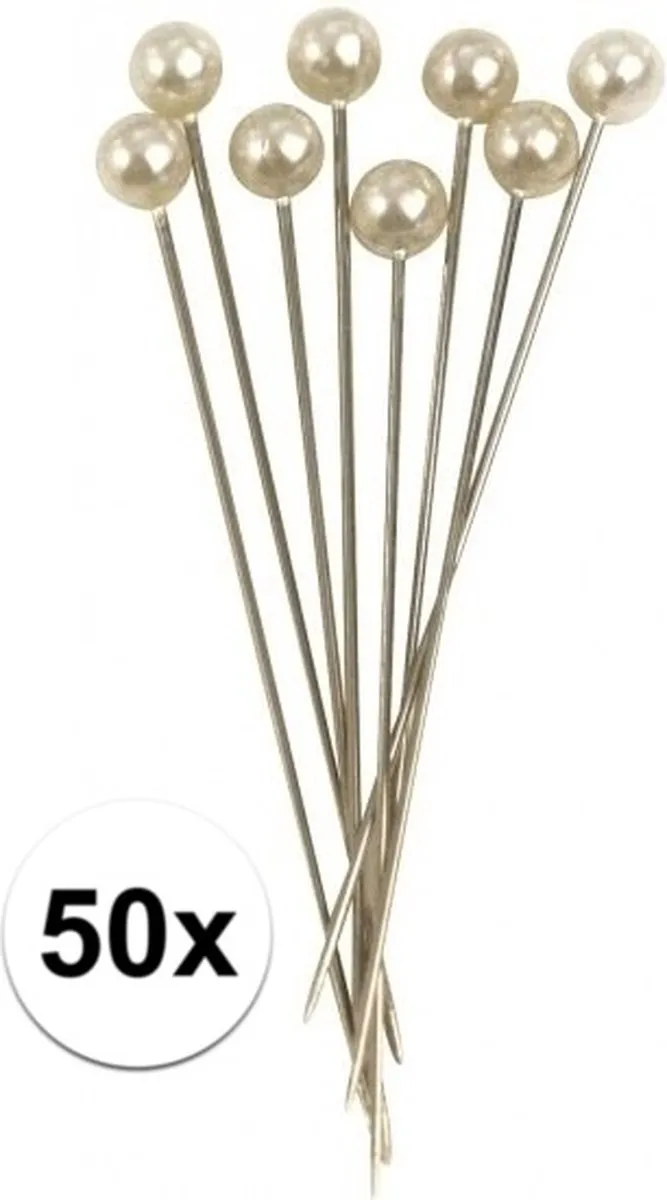 Rayher Steekspelden 6,5cm Wit - 50 Stuks