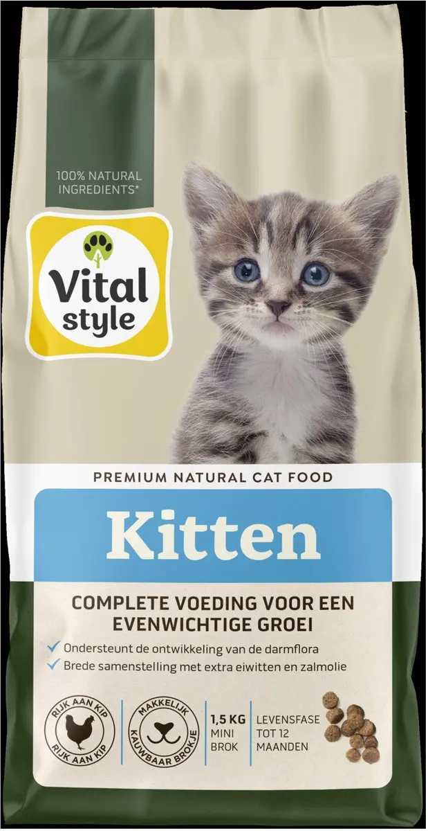 VITALstyle Kitten Kattenvoer - 1,5 kg - afbeelding 2 van 5