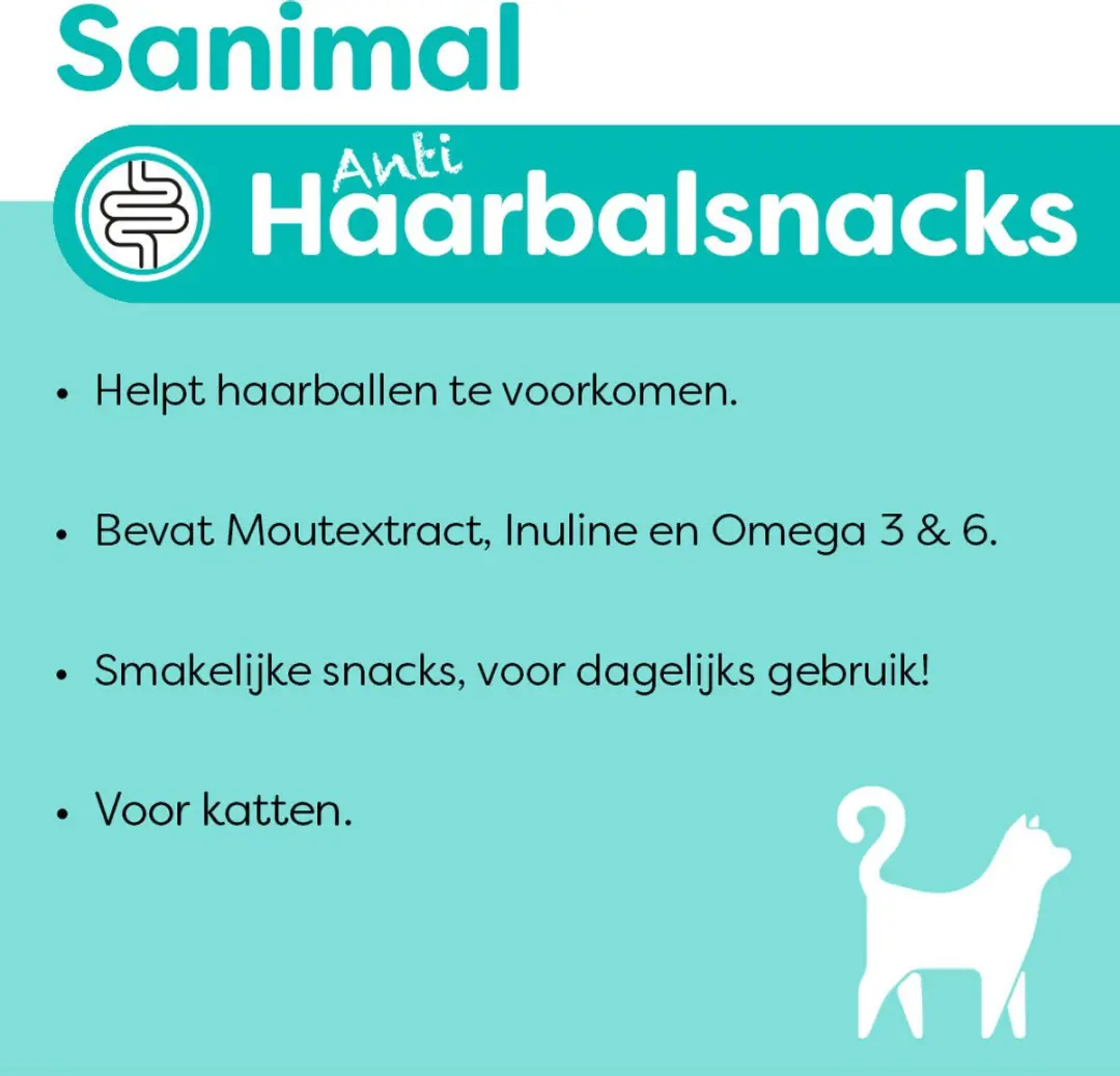 Sanimal Kattensnack Anti-Haarbal 65g - afbeelding 2 van 2