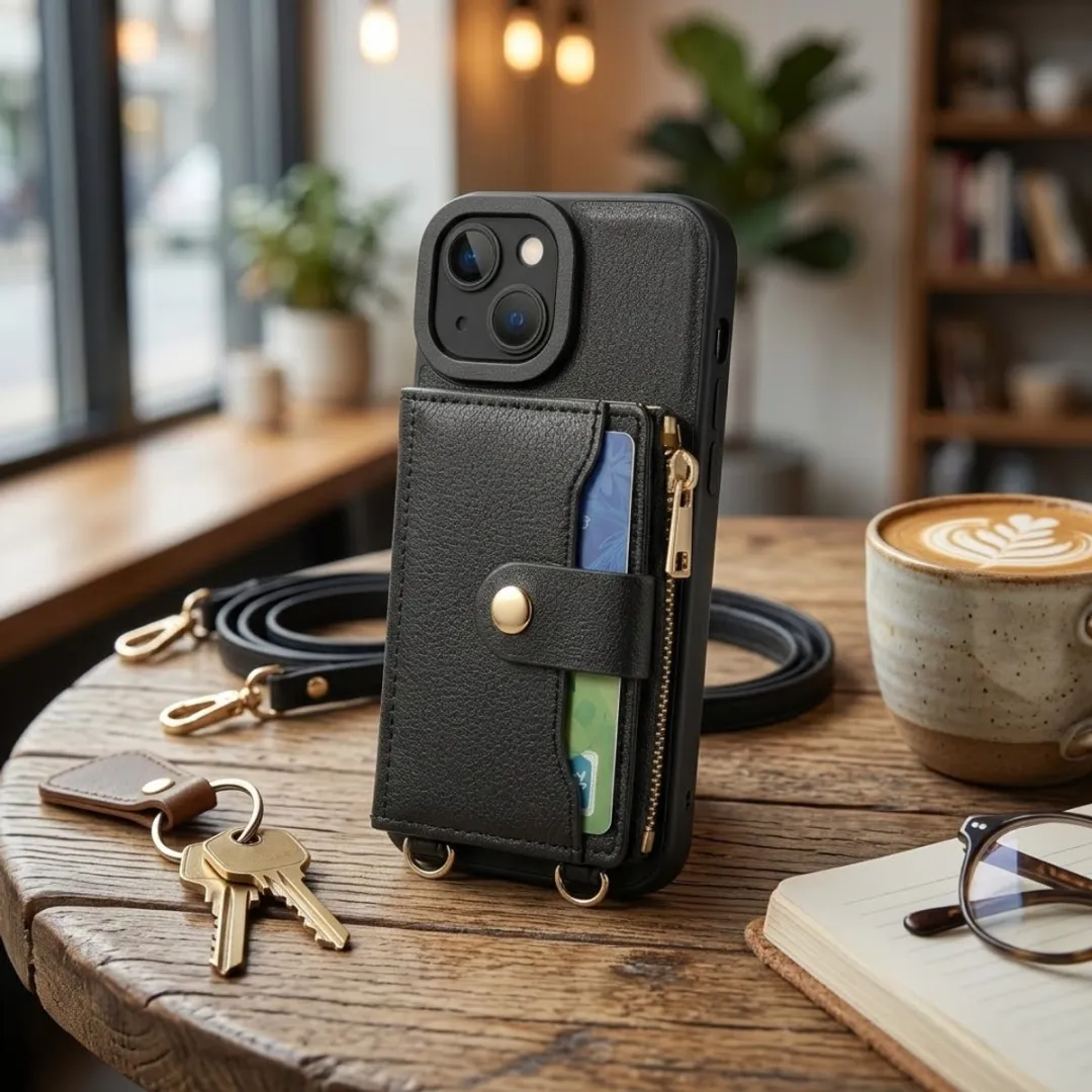 NUVEX iPhone 13 Mini Hoesje met Portemonnee - Zwart