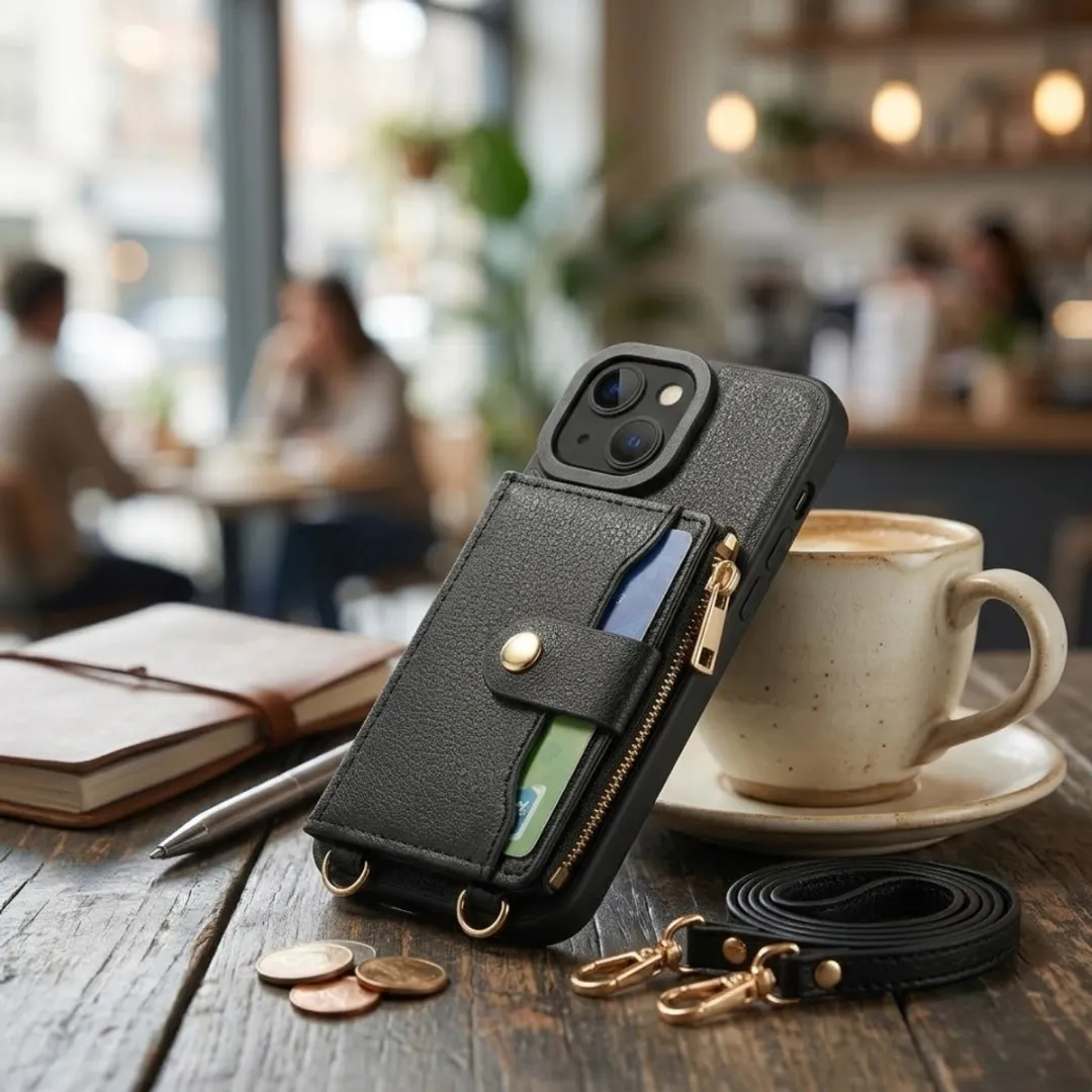 NUVEX iPhone 13 Mini Hoesje met Portemonnee - Zwart