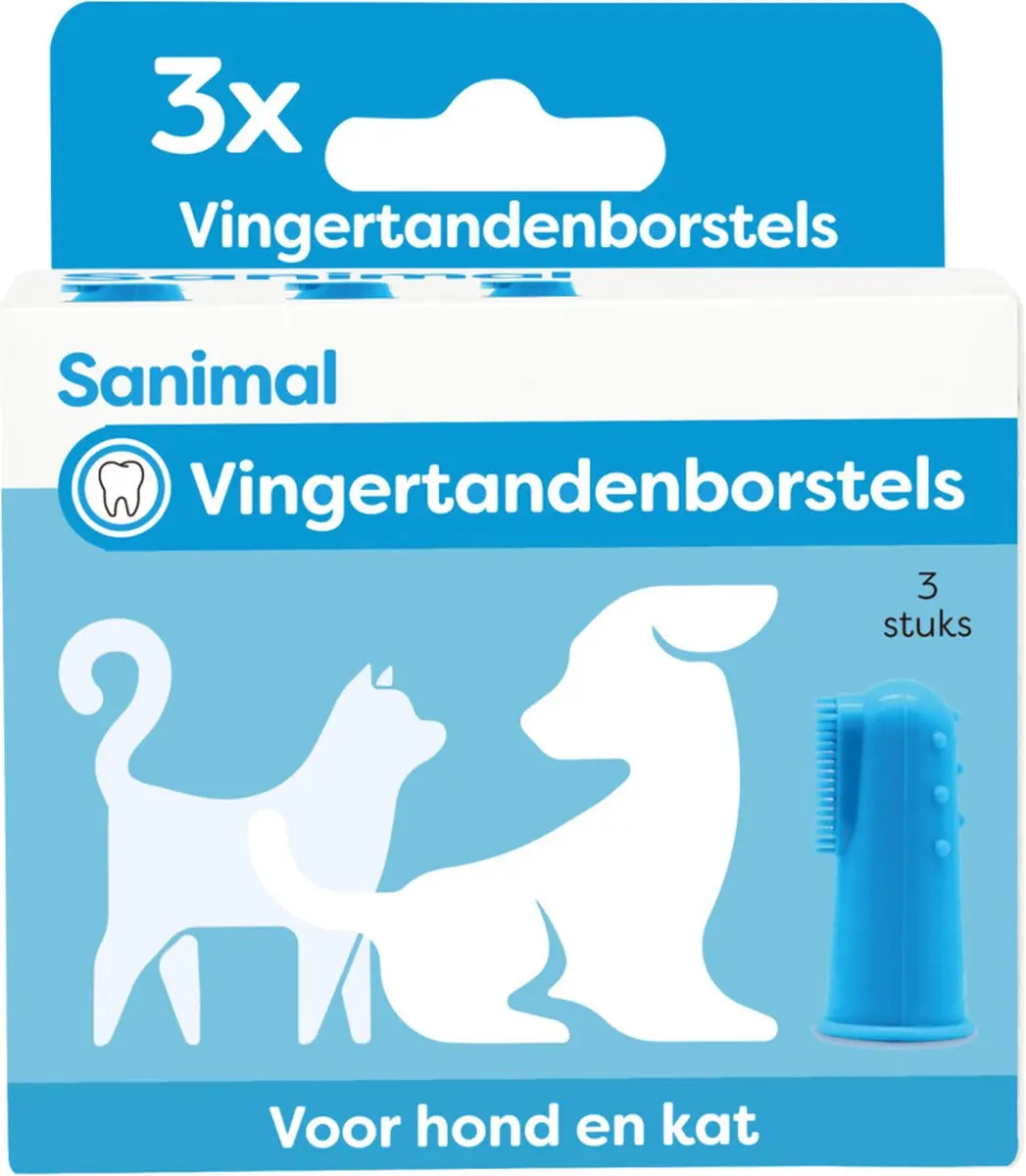 Sanimal Vingertandenborstel 3 stuks