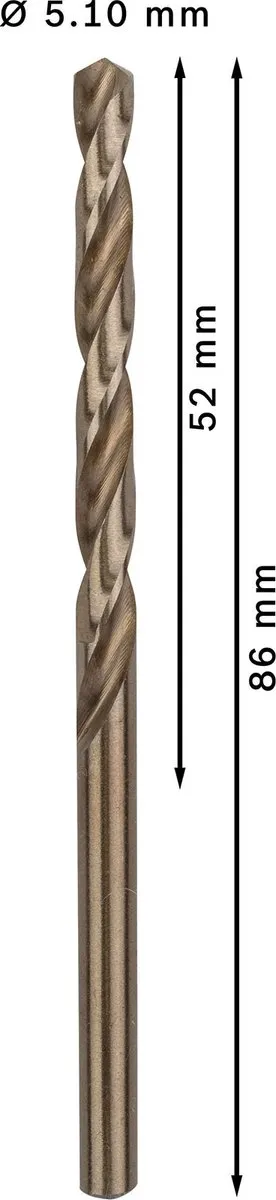 Bosch Professional ST. LINE HSS-CO Metaalboren 5.1mm - 10 Stuks