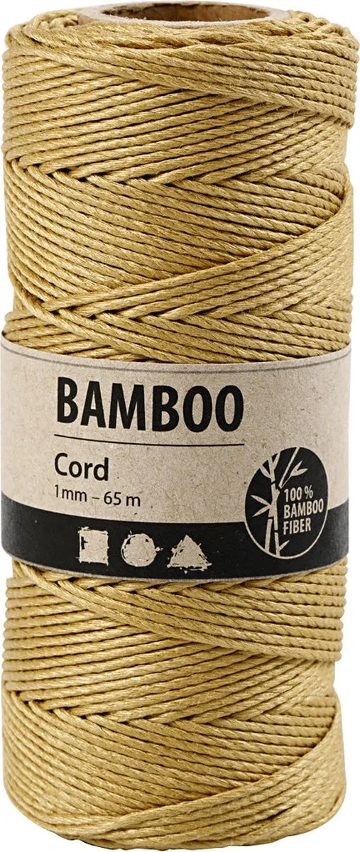 Creativ Company Bamboekoord 1mm Goud 65m
