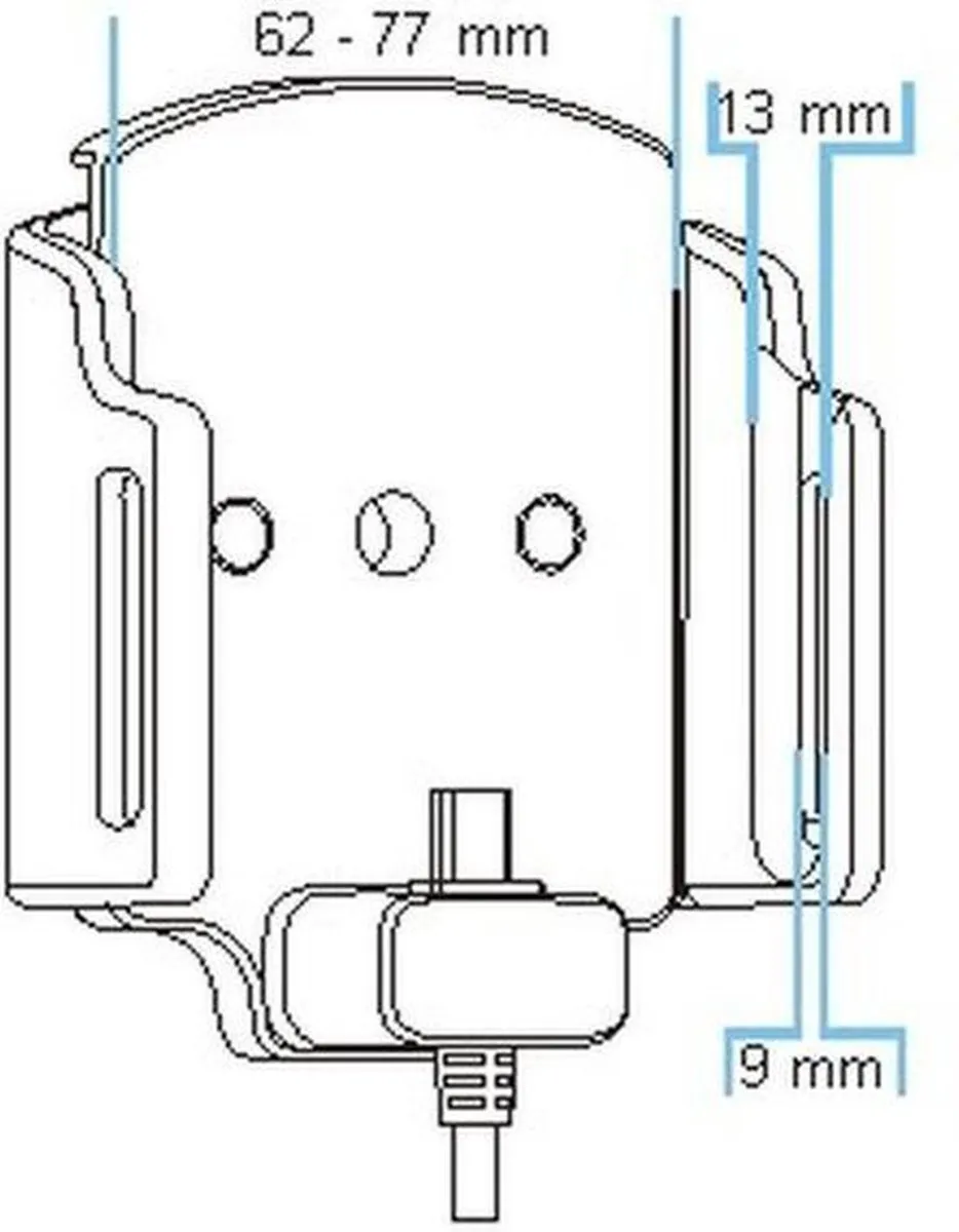 Brodit Universele USB Houder 62-77mm - 12V Plug