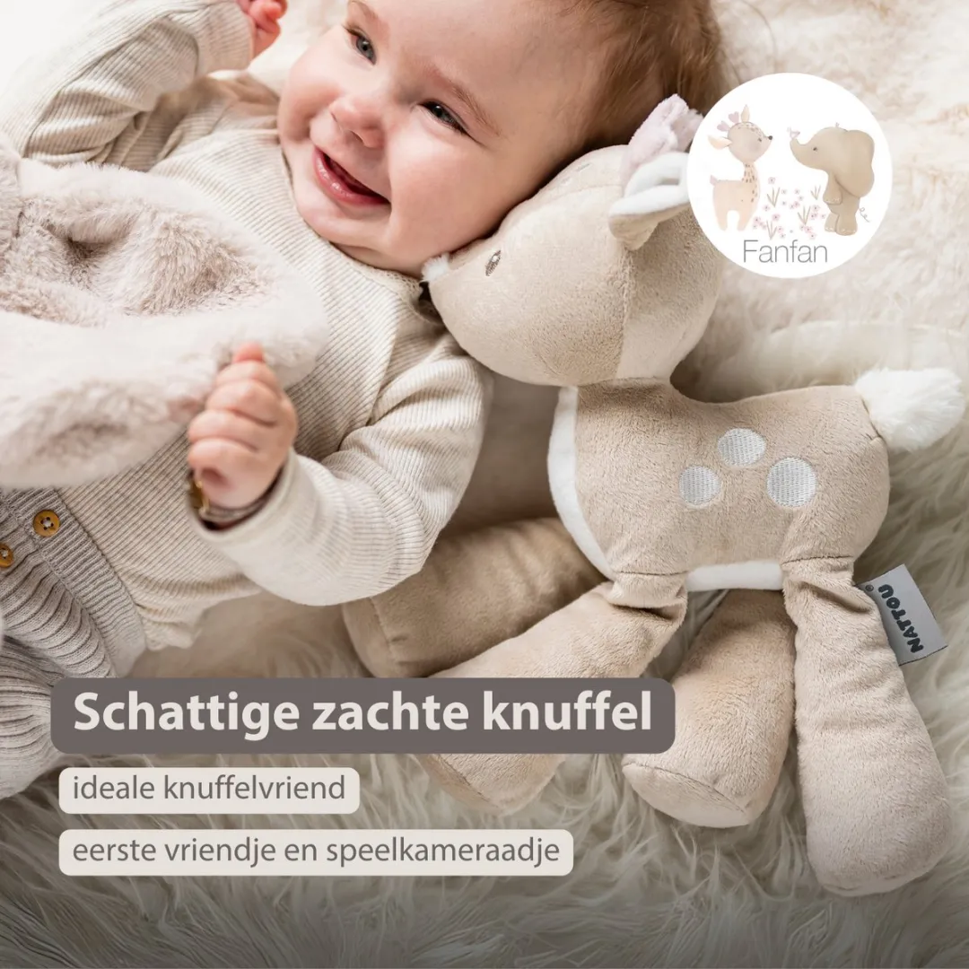 Nattou FanFan Knuffel Hertje 30cm - Beige