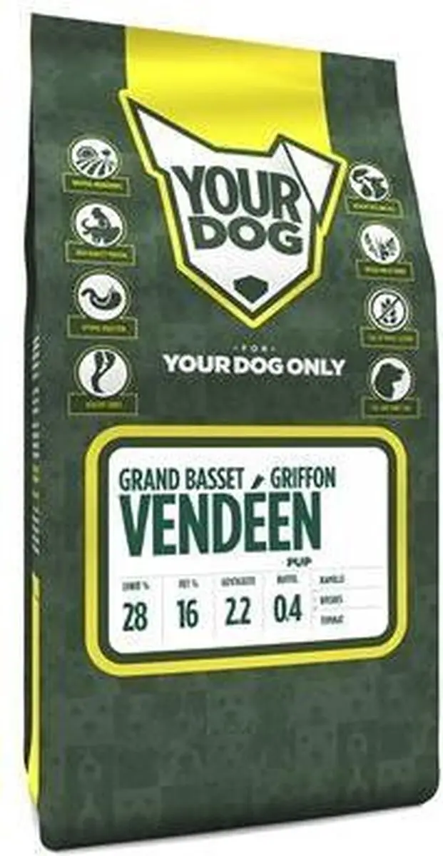 Yourdog Grand Basset Griffon Vendéen Pup Droogvoer 12kg - afbeelding 2 van 3