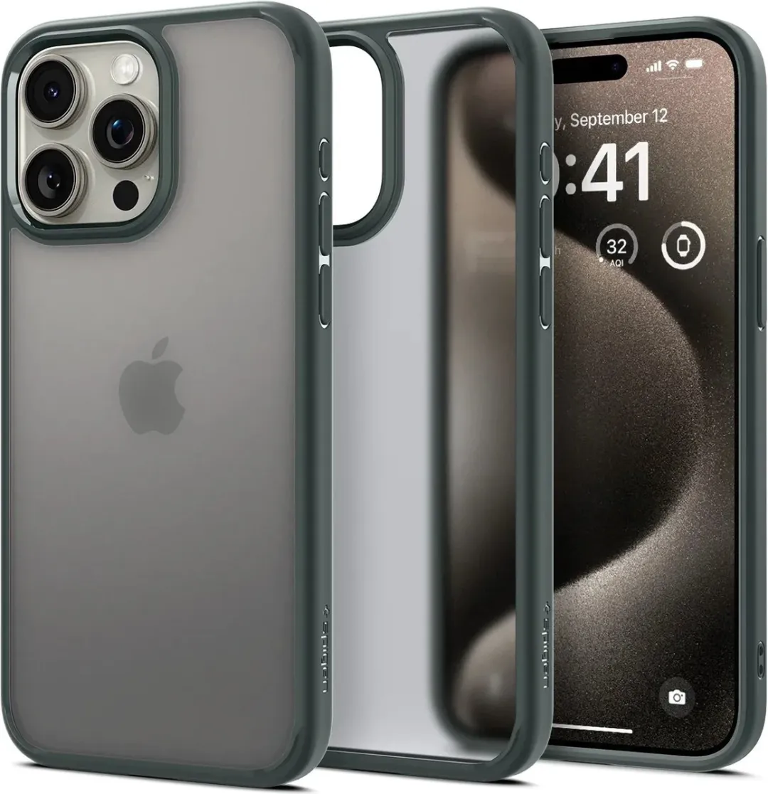 Spigen Ultra Hybrid Hoesje iPhone 15 Pro - Groen