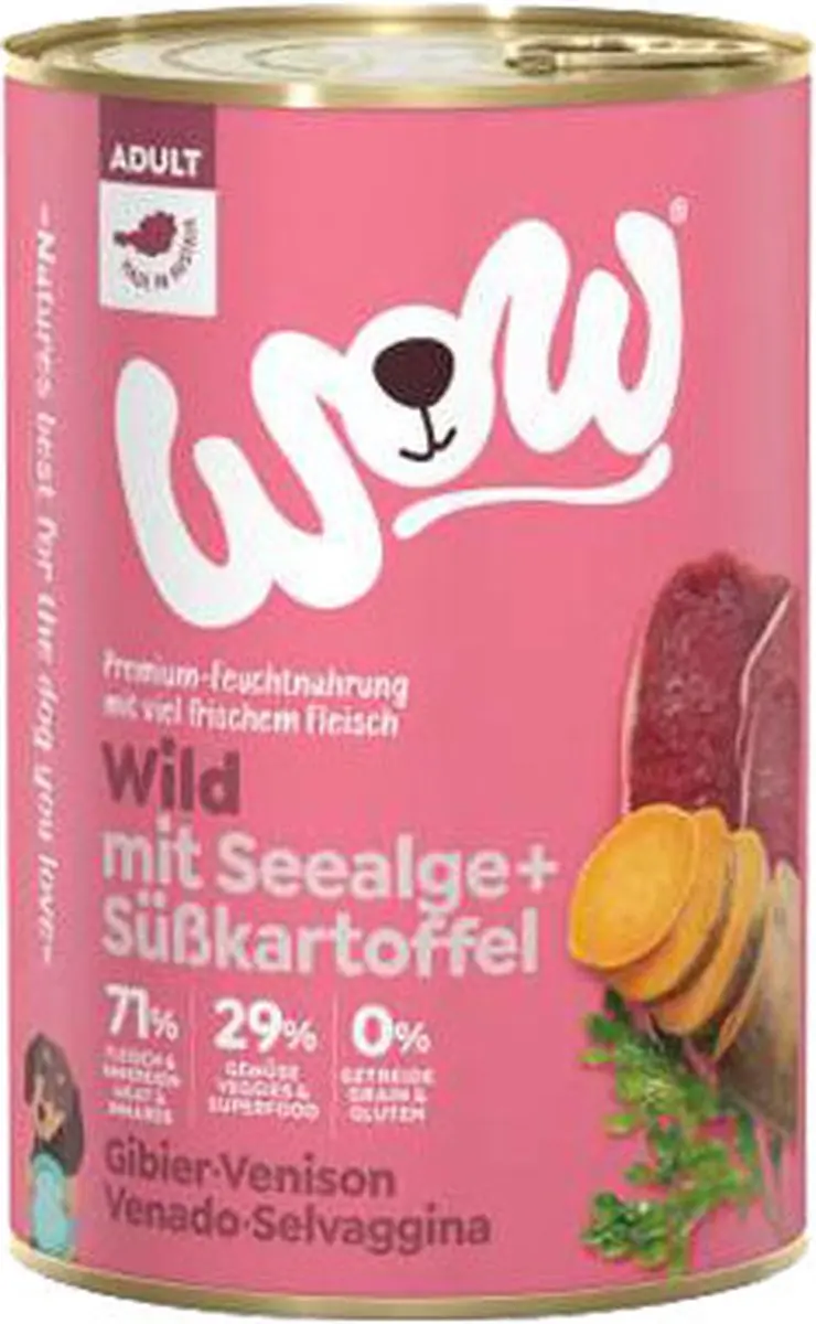 WOW Adult Wild Graanvrij Natvoer Hond 6x400g - afbeelding 2 van 3