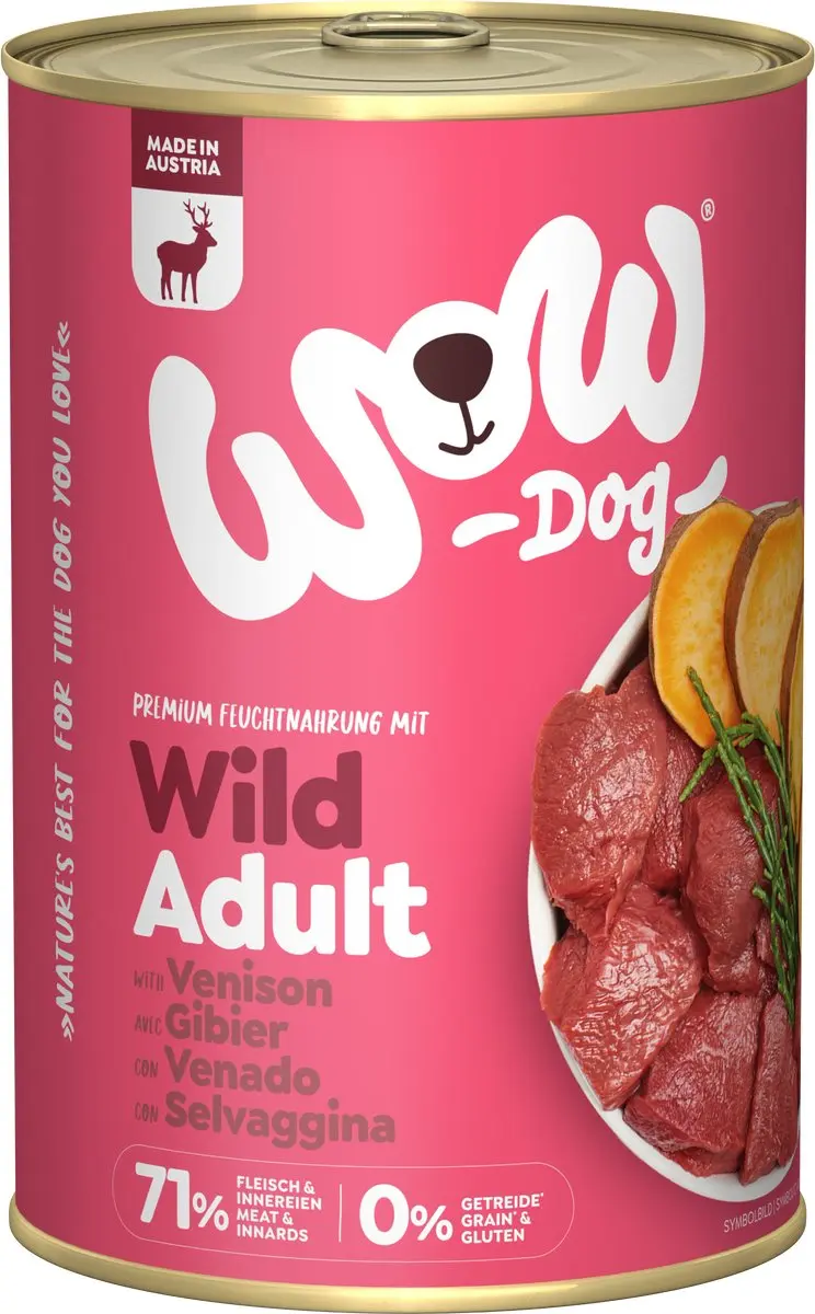 WOW Adult Wild Graanvrij Natvoer Hond 6x400g