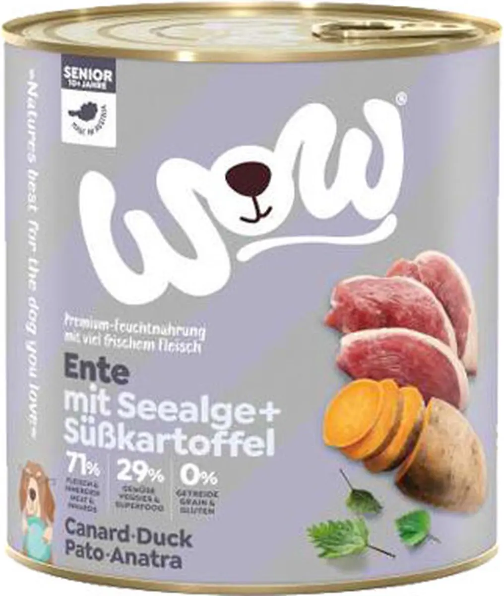 WOW Senior Eend Hondevoer nat 6x 800g - afbeelding 3 van 3