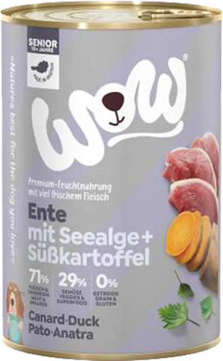 WOW Senior Eend Hondevoer nat 6x 800g - afbeelding 2 van 3