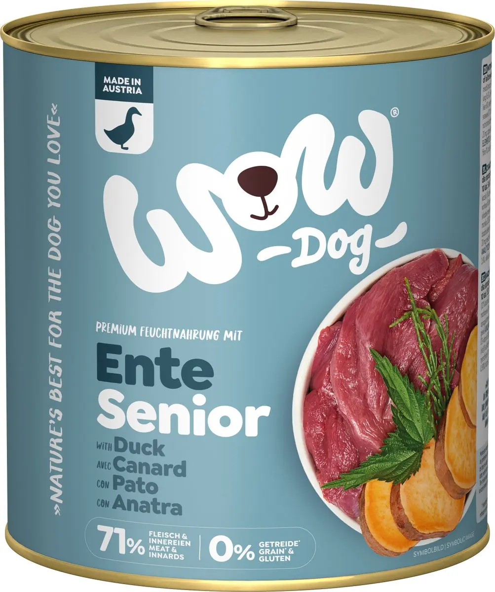 WOW Senior Eend Hondevoer nat 6x 800g