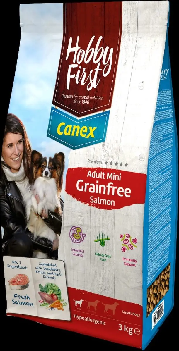 Hobby First Canex Hondenvoer Adult Mini Graanvrij Zalm 3kg