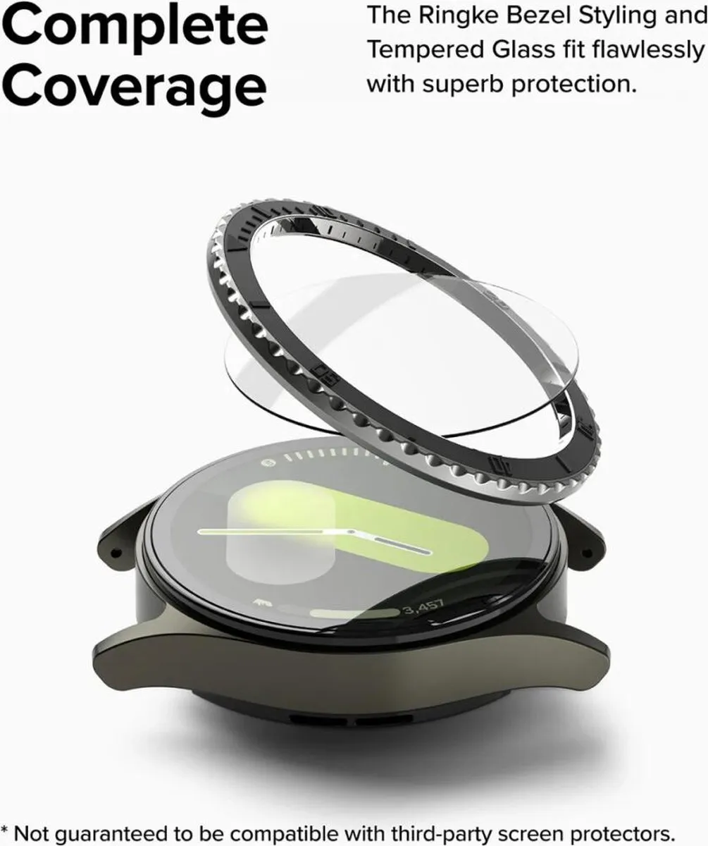 Ringke Bezel Styling + Tempered Glass Samsung Galaxy Watch 7 40mm - Zwart - afbeelding 6 van 6