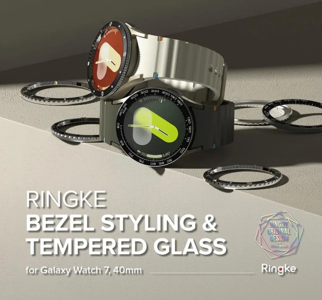 Ringke Bezel Styling + Tempered Glass Samsung Galaxy Watch 7 40mm - Zwart