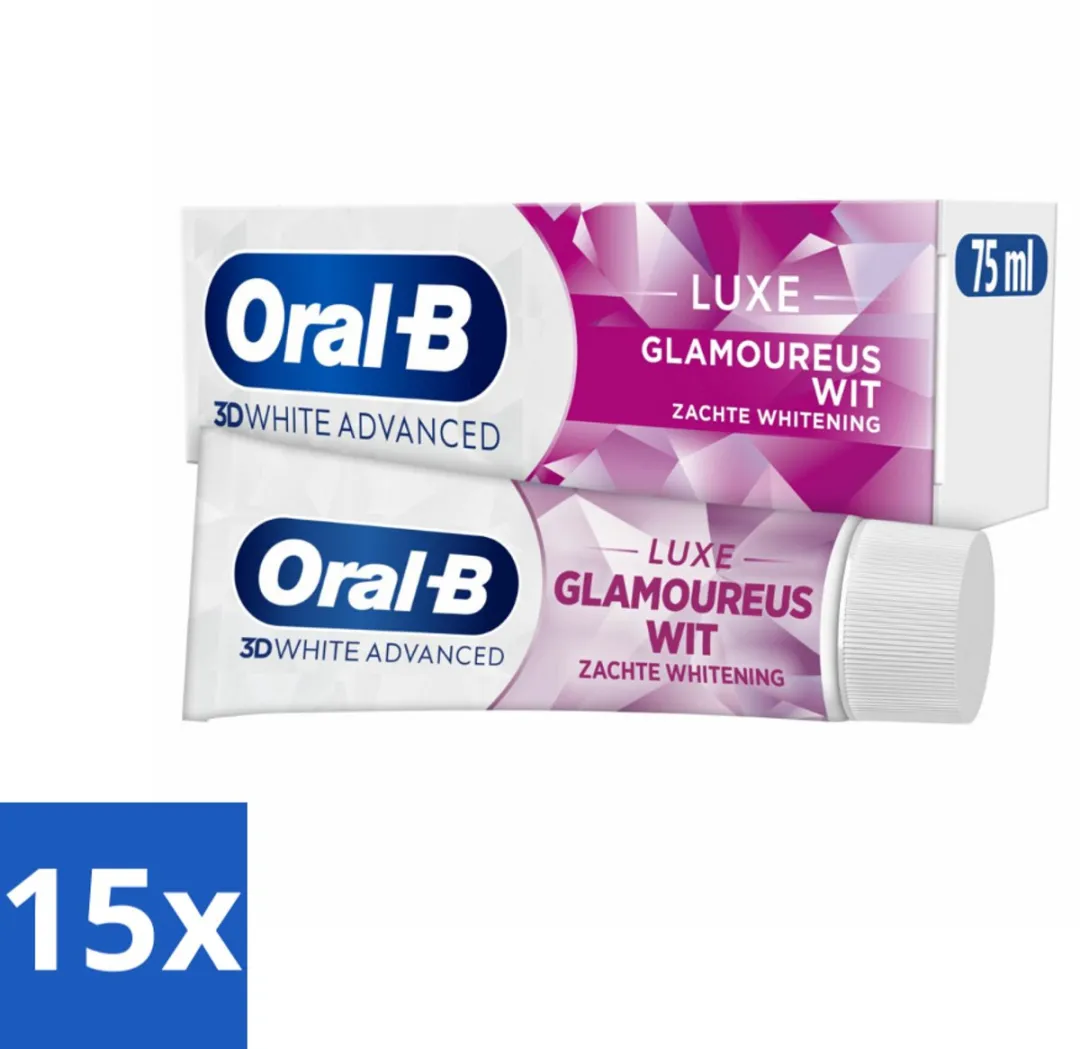 15 x Oral-B - 3D White Advanced – Tandpasta – Luxe – Glamorous White – 75 ml - Koffiezetapparaat