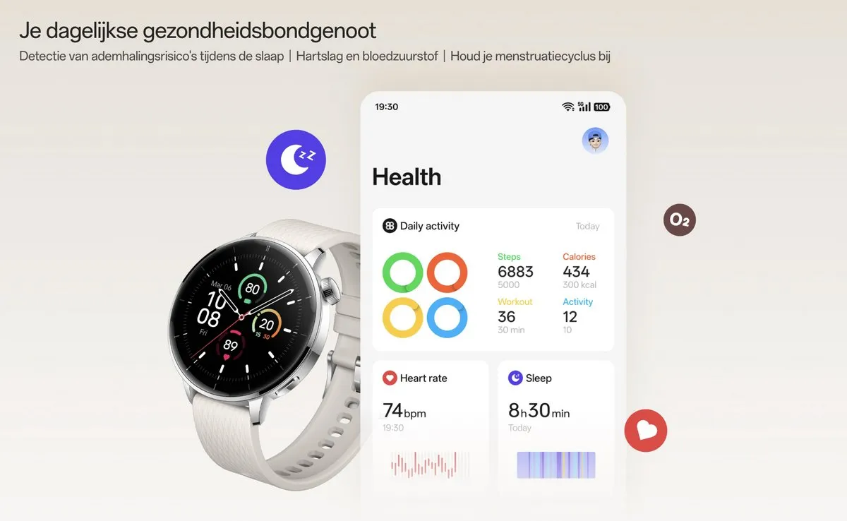 OnePlus Watch 3 43mm - Zilverkleurig