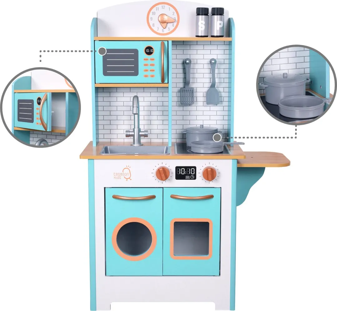 Teamson Kids Retro Houten Speelkeuken - Blauw/Wit
