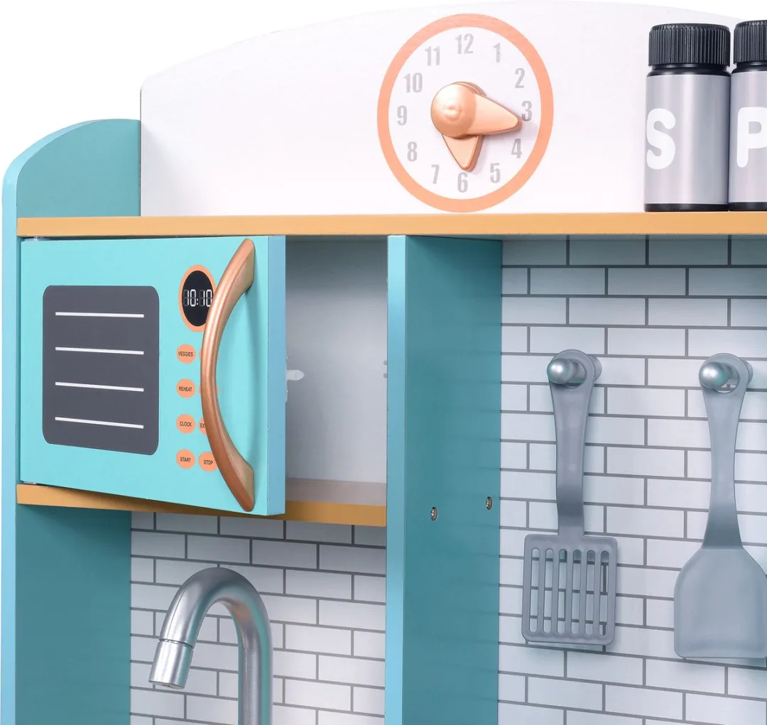 Teamson Kids Retro Houten Speelkeuken - Blauw/Wit - afbeelding 6 van 6