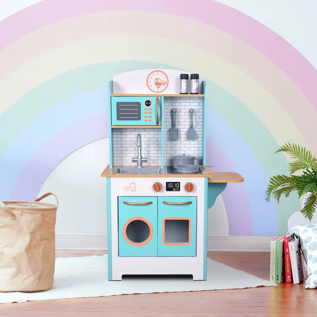 Teamson Kids Retro Houten Speelkeuken - Blauw/Wit