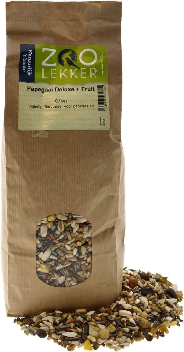 Zoolekker Papegaai Deluxe + Fruit 0,9kg
