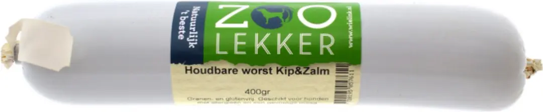 Zoolekker Houdbare Worst Kip & Zalm 400 gram