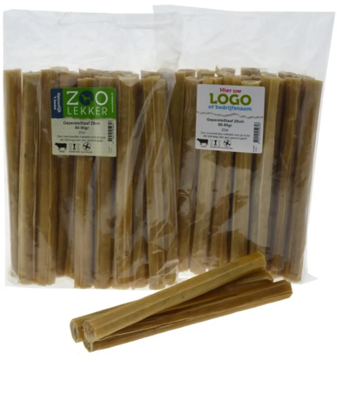 Zoolekker Geperste kauwstaaf 25 cm 80-90 g