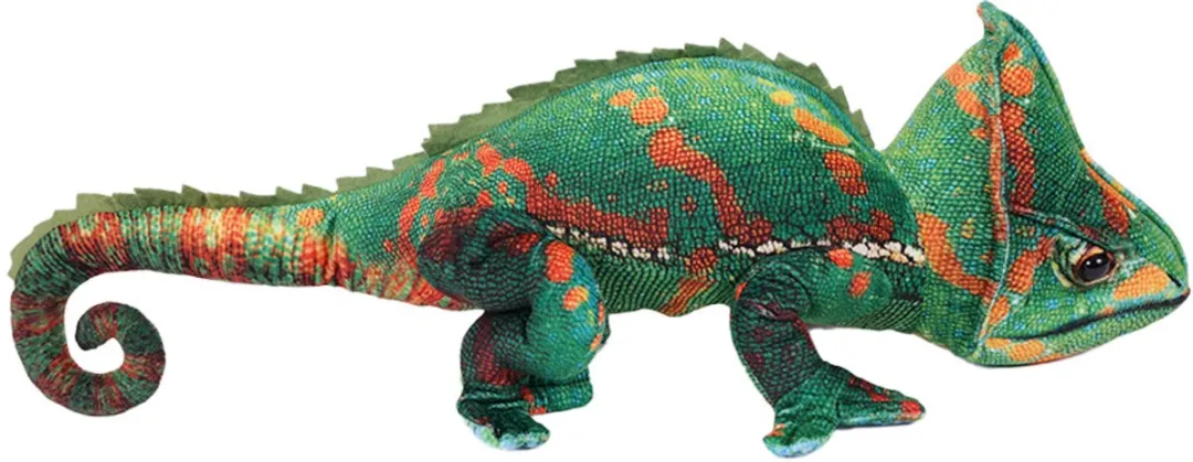 PIA Soft Toys Pluche Kameleon Knuffel 54cm - Oranje/Groen/Rood