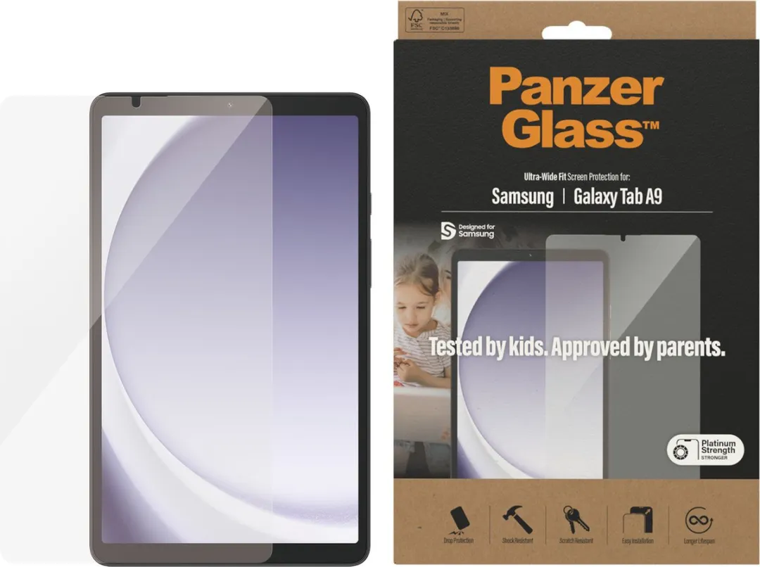 PanzerGlass Ultra-Wide Screenprotector 7344 - Samsung Galaxy Tab A9 - Transparant