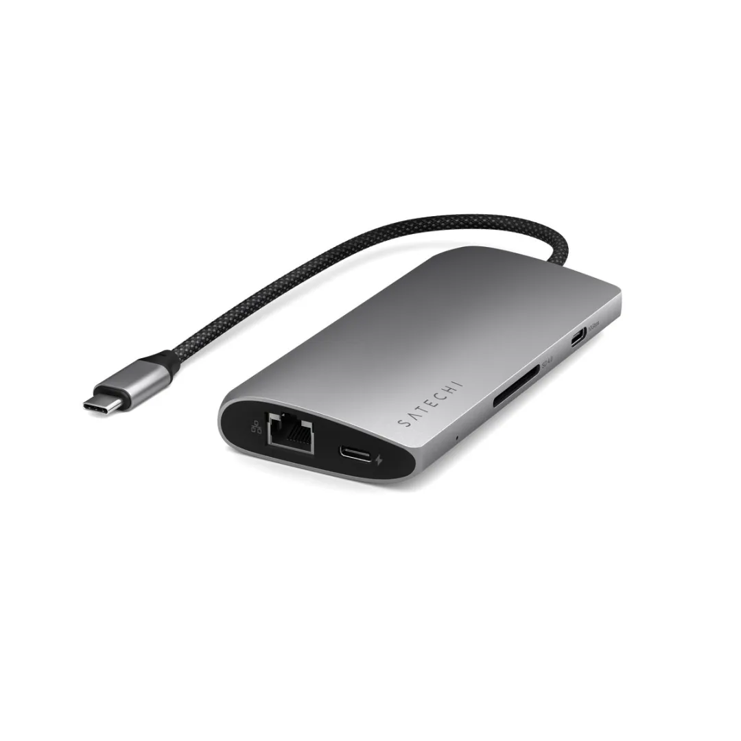 Satechi USB-C Multiport Adapter 8K with Ethernet V3 - Grijs
