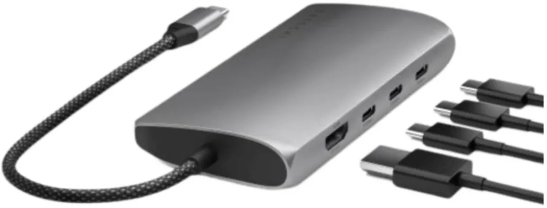 Satechi USB-C Multiport Adapter 8K with Ethernet V3 - Grijs