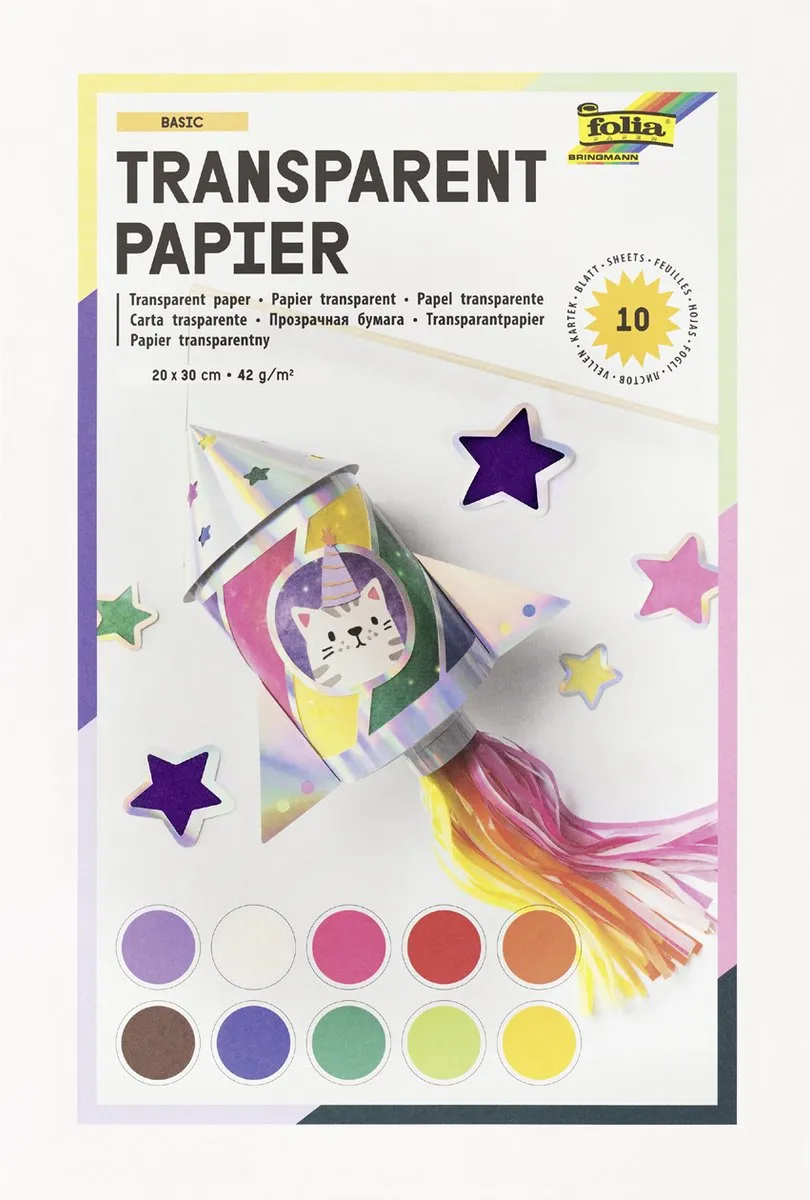 Folia Transparant Papier Boek - 10 Bladen