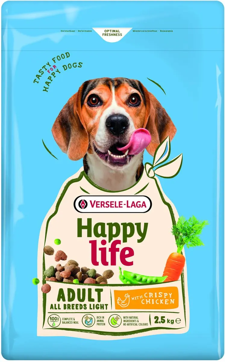 Happy Life Adult Light Hondenbrokken Kip 2,5kg