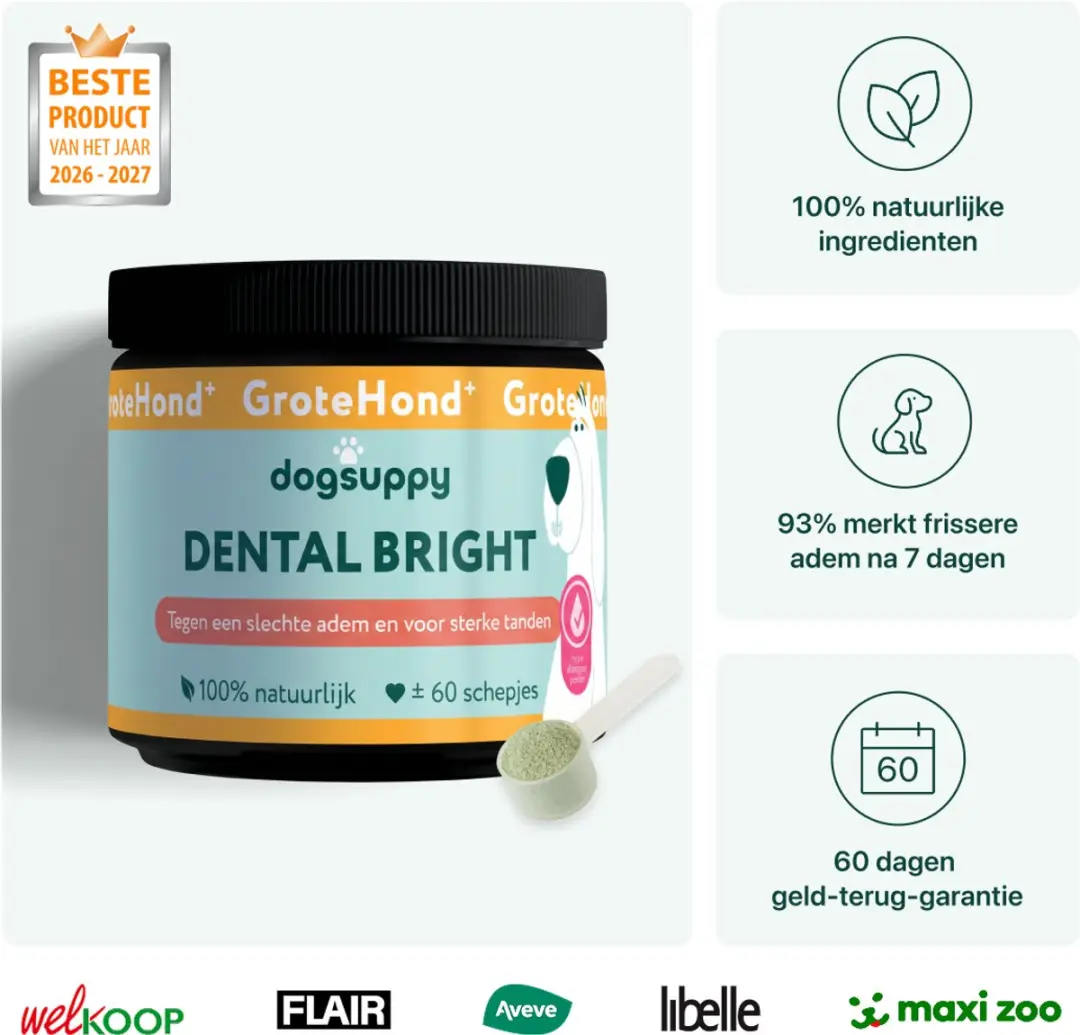 DogSuppy Grote Hond Dental Bright Gebitspoeder - 250 gram - afbeelding 3 van 6